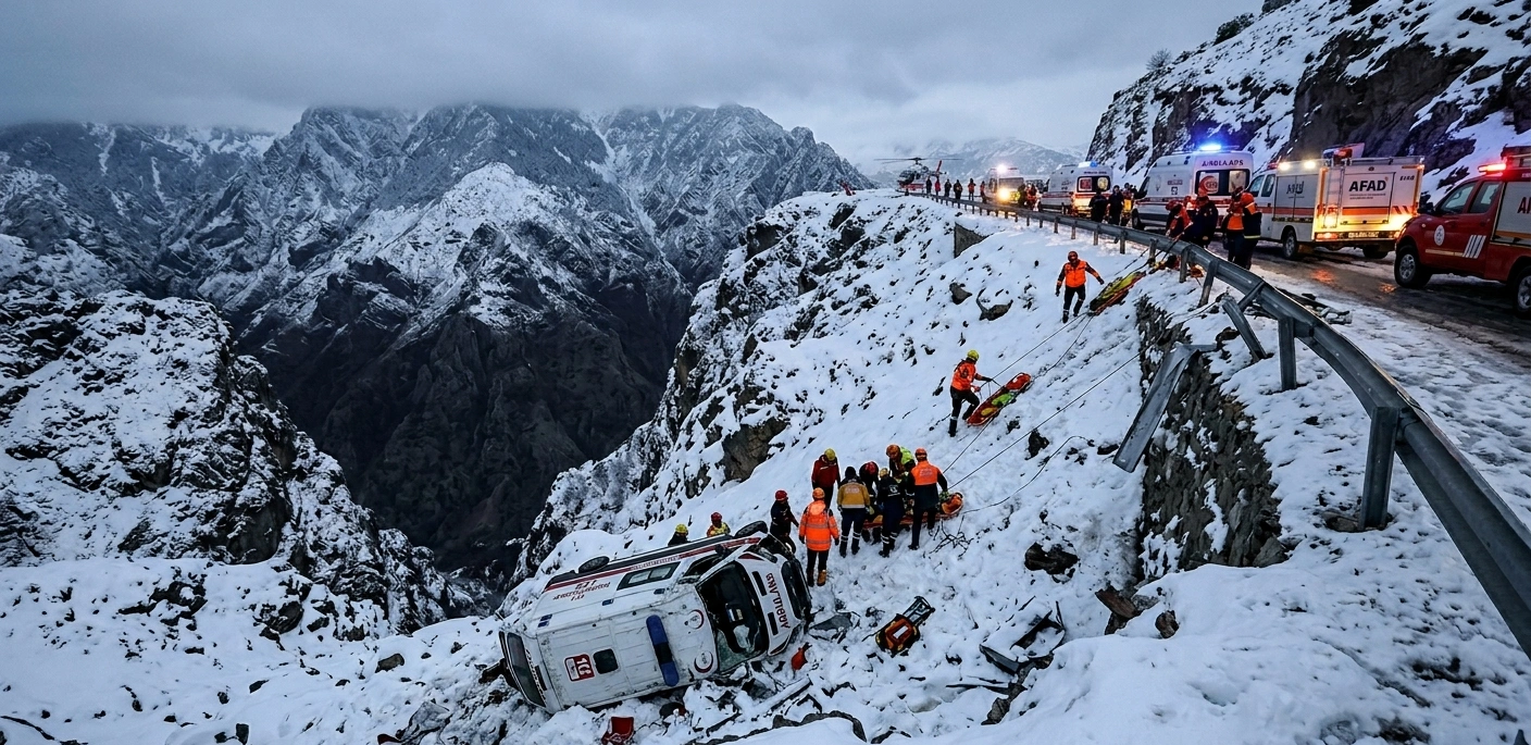 Not: Haber metninde kullanılan görsel, kazanın meydana geldiği bölgedeki hava ve yol durumunu yansıtan temsili bir fotoğraftır. Gerçek olay anına ait değildir